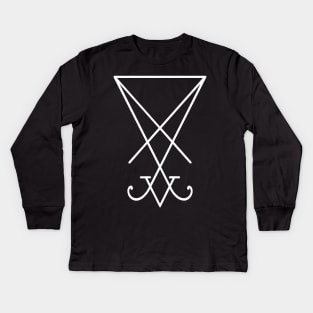 Sigil of Lucifer - White Kids Long Sleeve T-Shirt